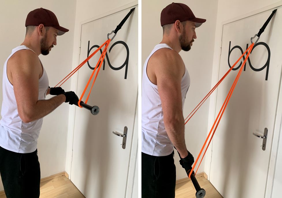 Triceps Pushdown With Resistance Bands Biqbandtraning